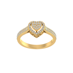 Glamorous 14K Gold Heart-Shaped Fashion Ring for Celestial Charms