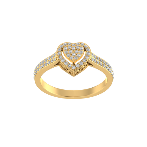 Glamorous 14K Gold Heart-Shaped Fashion Ring for Celestial Charms