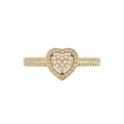 Glamorous 14K Gold Heart-Shaped Fashion Ring for Celestial Charms