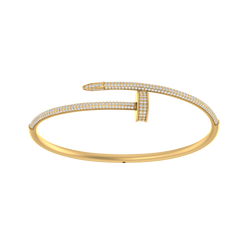 Divine Elegance: 14K Gold Bangle Fashion Bracelet