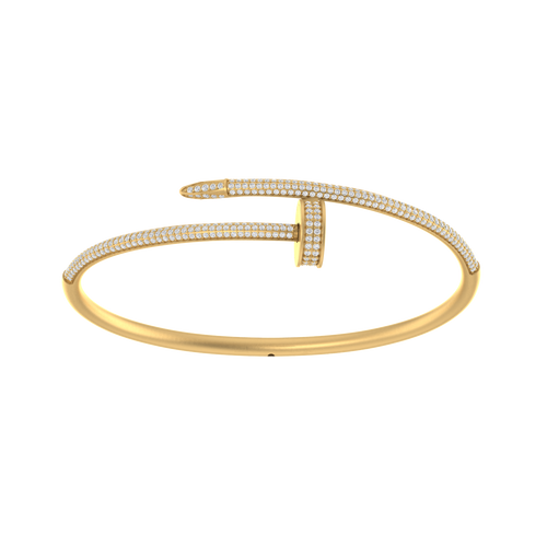 Divine Elegance: 14K Gold Bangle Fashion Bracelet