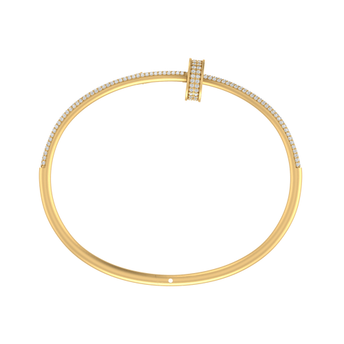 Divine Elegance: 14K Gold Bangle Fashion Bracelet