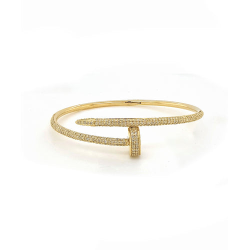 Divine Elegance: 14K Gold Bangle Fashion Bracelet