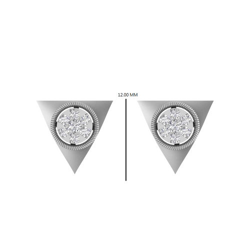 Infinite Illuminati 14K Gold Triangle Enigma Earring