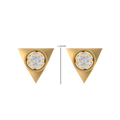 Infinite Illuminati 14K Gold Triangle Enigma Earring