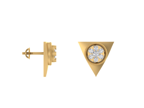 Infinite Illuminati 14K Gold Triangle Enigma Earring