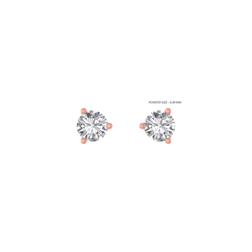 Brilliant Essence: 14K 3-Prong Moissanite Stud Earrings for Timeless Sparkle