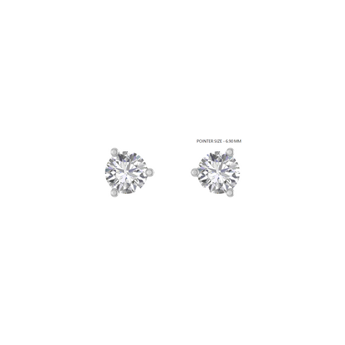 Brilliant Essence: 14K 3-Prong Moissanite Stud Earrings for Timeless Sparkle