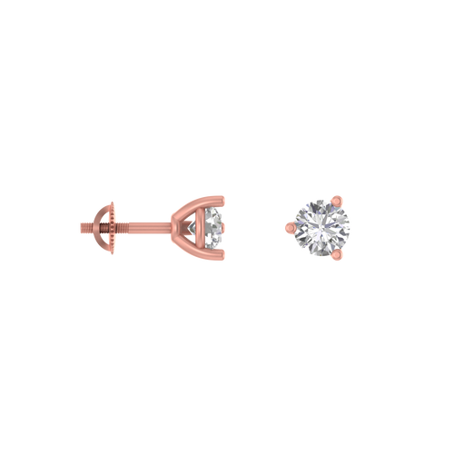 Brilliant Essence: 14K 3-Prong Moissanite Stud Earrings for Timeless Sparkle