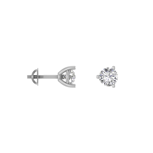 Brilliant Essence: 14K 3-Prong Moissanite Stud Earrings for Timeless Sparkle