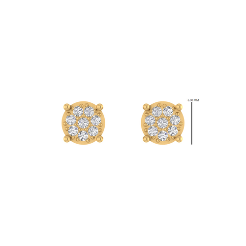 Elegant Orbits: Stylish 14K Gold Round Stud Earrings