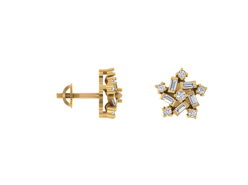 Luminescent Stars 14K Gold Star Shape Ensemble Earring