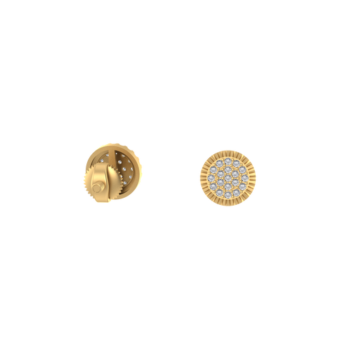 Dazzling Round Gold & Diamond Screwback Earrings