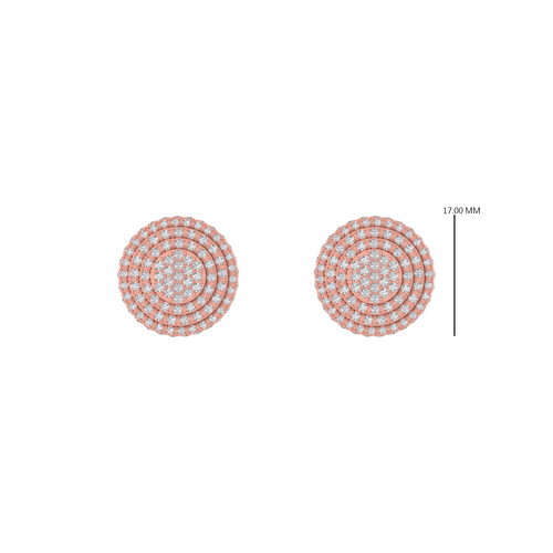 Circular Elegance: 14K Gold Round Stud Charms Earring