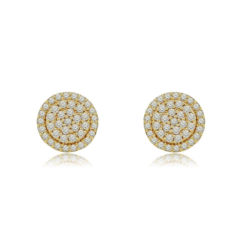 Golden Glow 14K Gold Round Stud Earrings