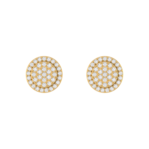 Golden Glow 14K Gold Round Stud Earrings