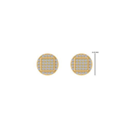 Golden Glamour Natural Diamond Screwback Earrings