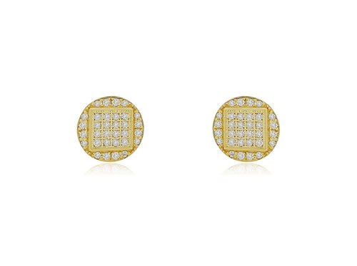 Golden Glamour Natural Diamond Screwback Earrings