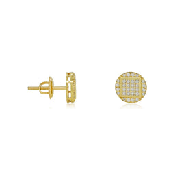 Golden Glamour Natural Diamond Screwback Earrings