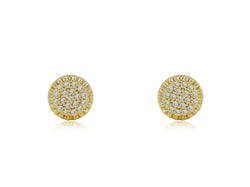 Dazzling Round Gold & Diamond Screwback Earrings