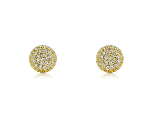 Dazzling Round Gold & Diamond Screwback Earrings