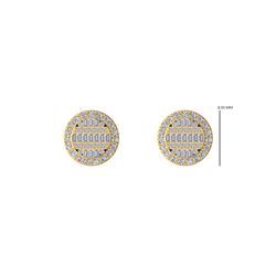 Opulent Orbits  14K Gold Round Stud Earrings for Elevated Elegance