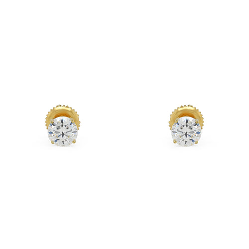 Golden Glamour 14K Stud Earrings