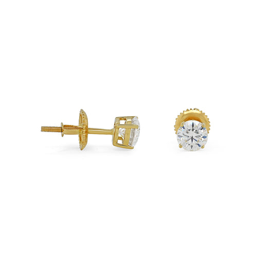 Golden Glamour 14K Stud Earrings