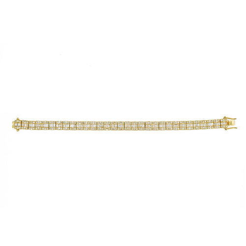 Luminous Lines: 14k Solid Gold Baguette Bracelet