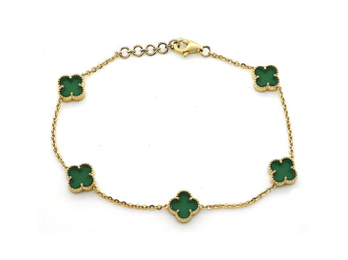 Floral Whispers:Adorn Your Wrist with the Delicate Flourish of our 14K Clover Bloom