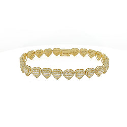 Shining Adoration: 14K Gold Heart Bracelet