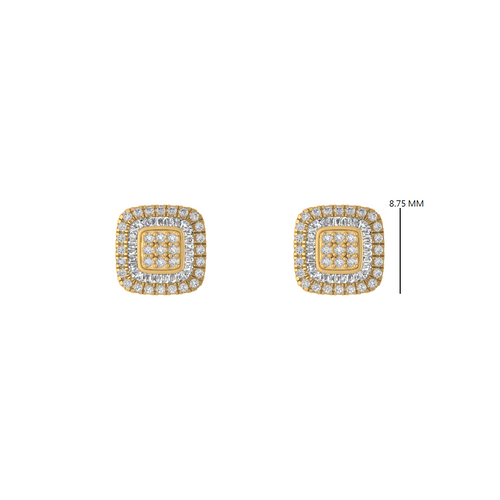 Stylish Structures 14K Gold Square Stud Earrings for Elevated Glamour