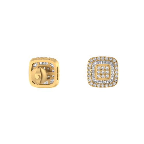 Stylish Structures 14K Gold Square Stud Earrings for Elevated Glamour