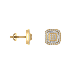 Stylish Structures 14K Gold Square Stud Earrings for Elevated Glamour