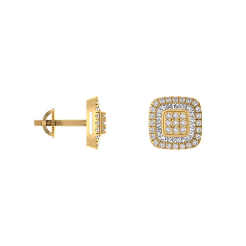 Stylish Structures 14K Gold Square Stud Earrings for Elevated Glamour