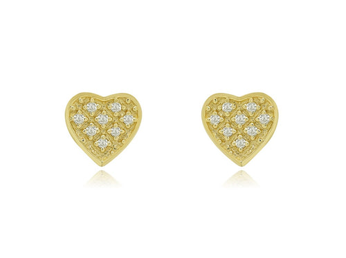 Heartbeat of Ambition  10K Radiant Heart Screw-Back Earrings