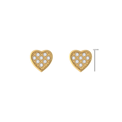 Heartbeat of Ambition  10K Radiant Heart Screw-Back Earrings