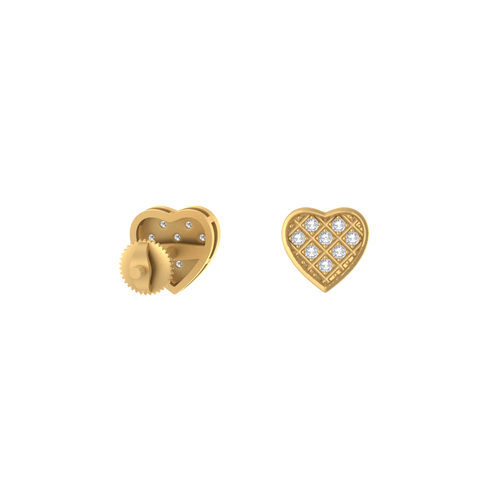 Heartbeat of Ambition  10K Radiant Heart Screw-Back Earrings