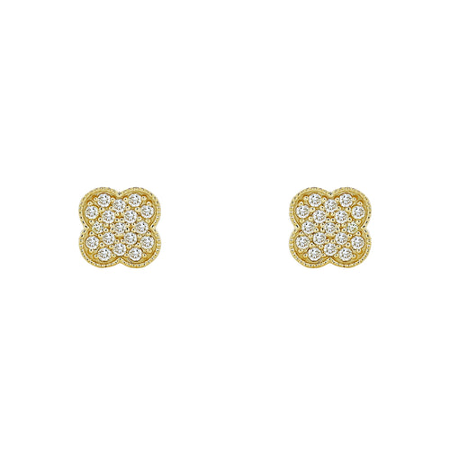 Lucky Luminary 14K Gold Clover Earrings 8 mm