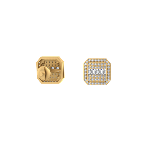 Classic 14K Gold Square Stud Earrings