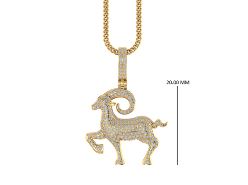 Radiant Warrior: Unveiling the Allure of our 14K Aries Zodiac Pendant