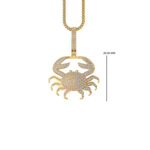 Astral Embrace: Dive into Tranquility with our 14K Cancer Zodiac Charm Pendant