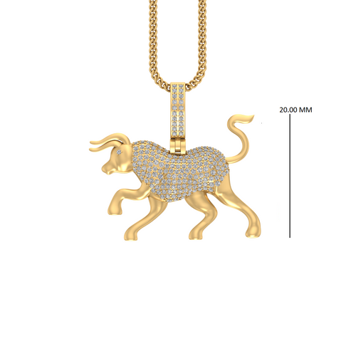 Golden Bull: Taurus 14K Pendant