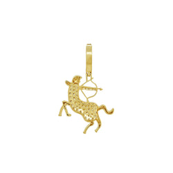 Arrow of Inspiration: Sagittarius Zodiac 14k Diamond Pendant