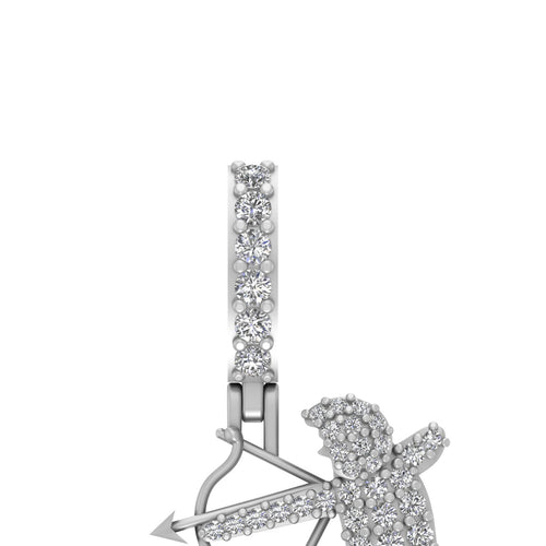 Arrow of Inspiration: Sagittarius Zodiac 14k Diamond Pendant