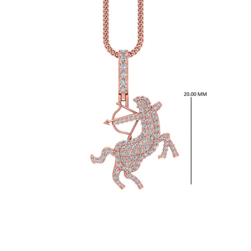 Arrow of Inspiration: Sagittarius Zodiac 14k Diamond Pendant