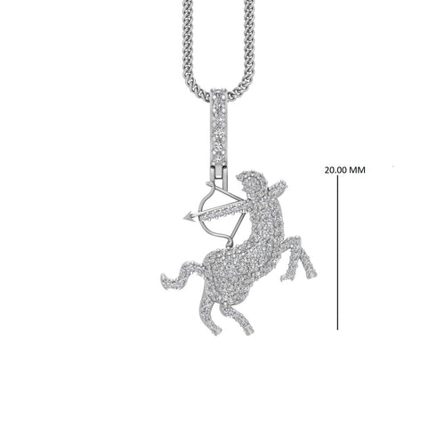 Arrow of Inspiration: Sagittarius Zodiac 14k Diamond Pendant