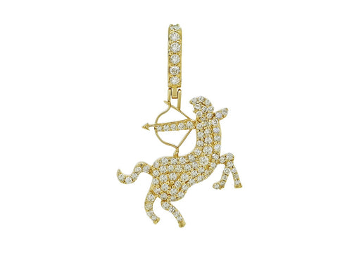 Arrow of Inspiration: Sagittarius Zodiac 14k Diamond Pendant