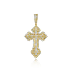 Heavenly Halo: 14K Gold Cross Pendant