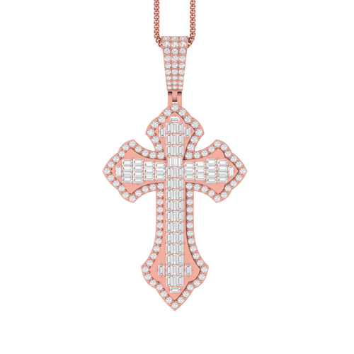 Heavenly Halo: 14K Gold Cross Pendant